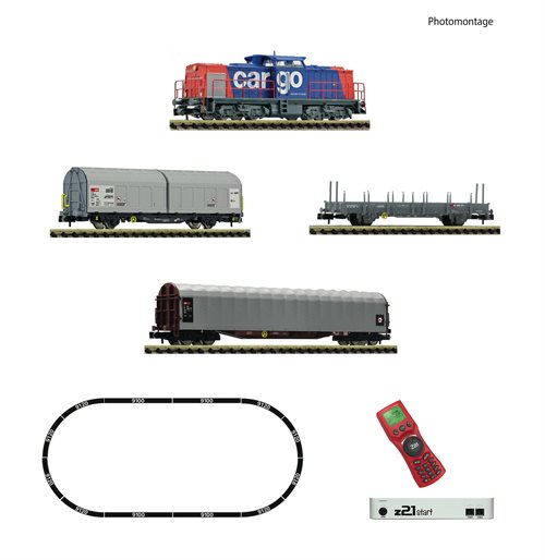 Fleischmann 931903 z21 start Digitalset: Diesellokomotive BR 203 mit Güterzug, SBB Cargo, ep V, SPOR N
