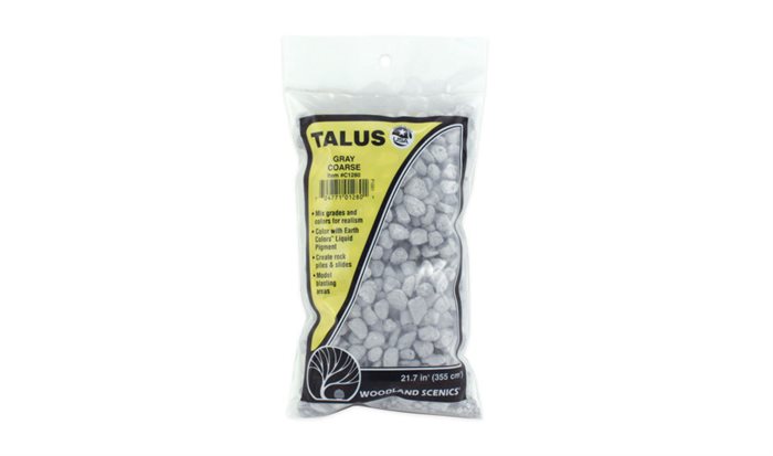 Woodland Scenics C1280 Coarse Gray Talus, store sten, 340 gr