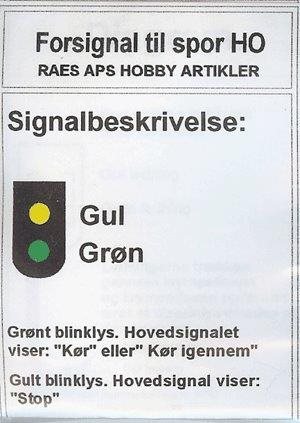 Modeltog H003 Dansk Forsignal signal gul/grøn byggesæt
