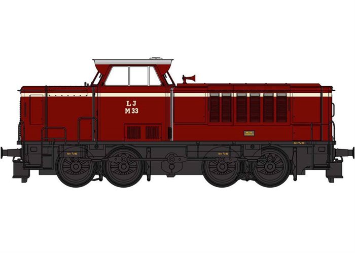 Heljan 21512 MAK lokomotiv, LJ M33, AC SOUND, H0 NYHED 2019