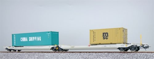 Pullmann/ESU 36550 Containerbærevogn Sdggmrs 31 84 495 5 761-6, Container CCLU 708800 + MEDU 189926
