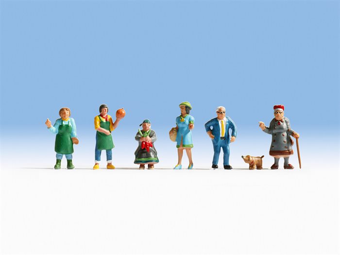 Noch 15470 På marked, syv figurer, H0 