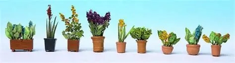 Noch 14011 Blomsterarrangement, 9 potter med blomster, H0