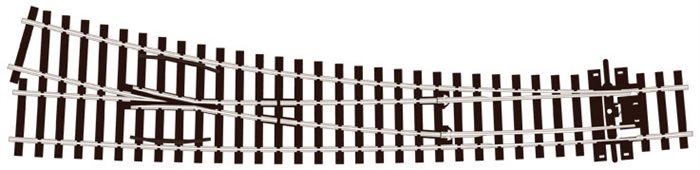 Peco SL-E 186 Højre sporskifte, buet, code 75, H0 