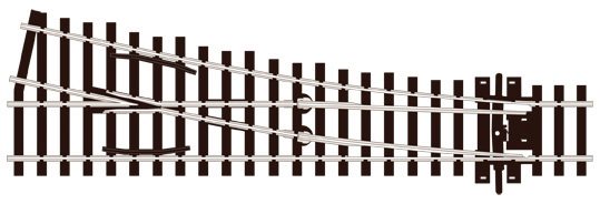 Peco SL-E 191 Højre sporskifte, lille radius, code 75, H0 