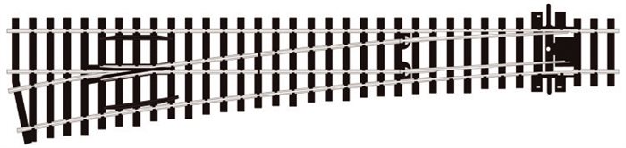 Peco SL-E189 Venstre sporskifte, insulfrog, code 75, H0