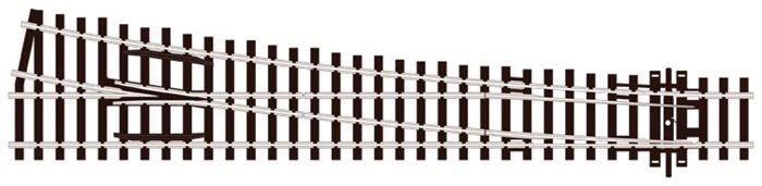 Peco SL 88 Højre sporskifte ,stor radius, insulfrog, code 100, H0 