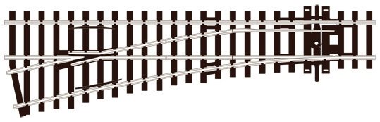 Peco SL 92 Venstre sporskifte ,lille radius, insulfrog, code 100, H0