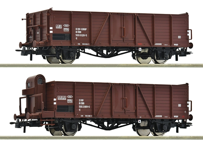 Roco 6600123 2-delt sæt: Åbne godsvogne, ÔBB, ep IV, H0