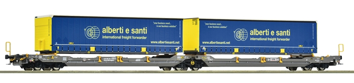 Roco 6600137 Leddelt dobbeltlommevogn T3000e, Hupac, ep VI