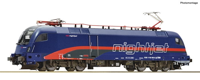 Roco 70496 El-lokomotiv 1116 195-9 “Nightjet”, ÖBB, DC, ep VI, H0 KOMMENDE NYHED 2024