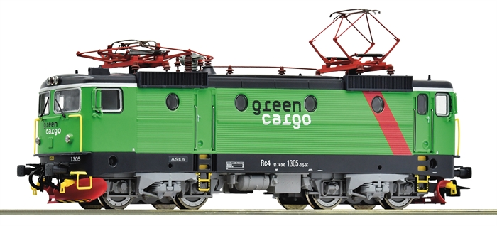 Roco 7520007 El- lokomotiv Rc4 1305, Green Cargo, SJ, AC Sound