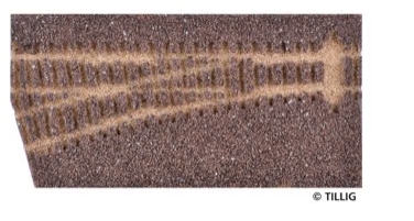 Tillig 86514 skinneunderlag sporskifte radius 2 til venstre 