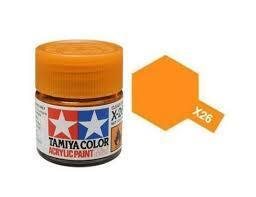 Tamiya 81526 Akryl maling, X-26, Klar orange, 10 ml