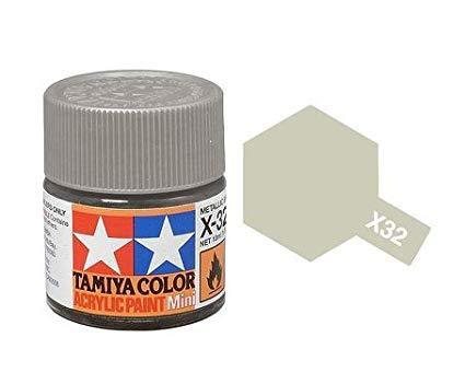 Tamiya 81532 Akryl maling, X-32, Titanium Sølv, 10 ml