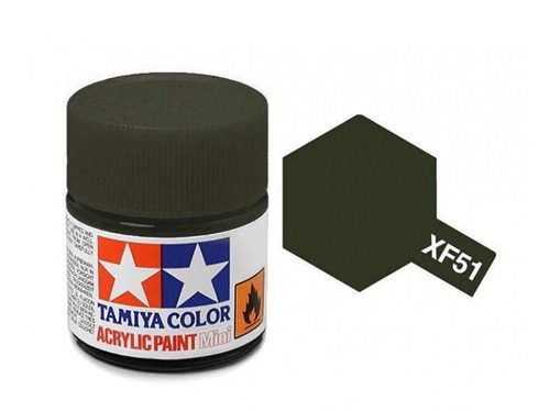 Tamiya 81751 Akryl maling, XF51, Khaki grøn, 10 ml