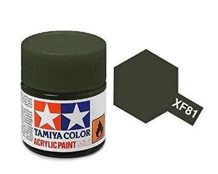 Tamiya 81781 Akryl maling, XF81, Mørk grøn 2 (RAF), 10 ml