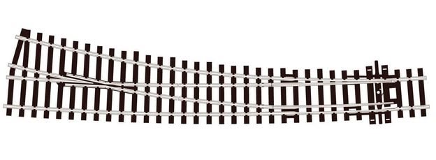 Peco SL-E86 Buet dobbelt radius, højre sporskifte, electrofrog, Code 100, H0 