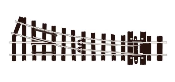 Peco SL-e491 Sporskifte(uregelmæssige sveller), lille radius, højre, code 80