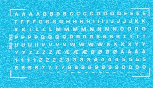 DMC Decals 36H RDAF bogstaver og tal - hvide decals, 2 mm høje