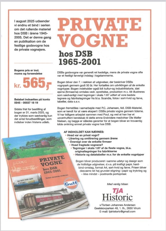 Tja Historic 7 Private vogne hos DSB 1965-2001, Kommende nyhed 2026