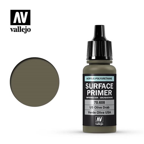  Vallejo 70608 Overflade primer, U.S. oliven grøn - 17ml 