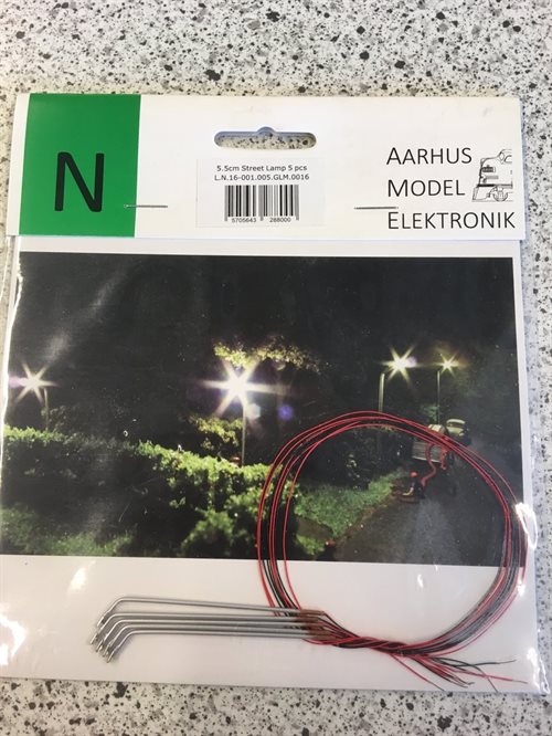 Aarhus Model Elektronik 0016 5.5 cm lampe, 5 stk pakke, SPOR N