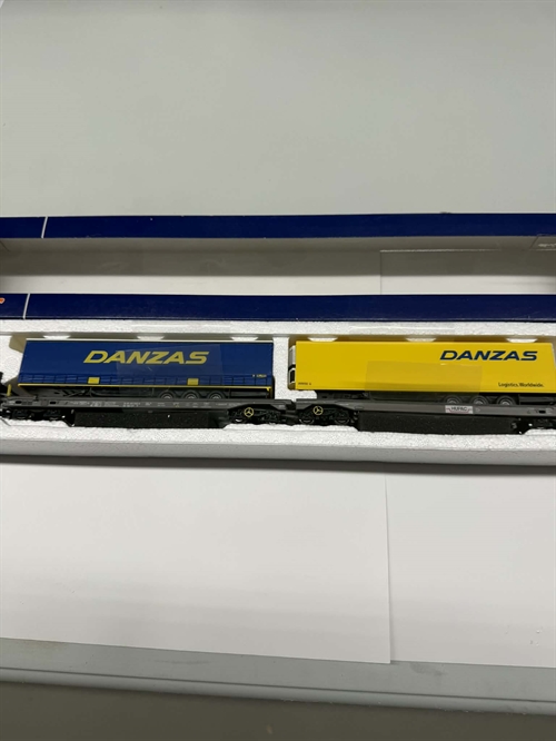 Roco 67602 Dobblet lommevognssæt med Danzas trailere, (BRUGT)