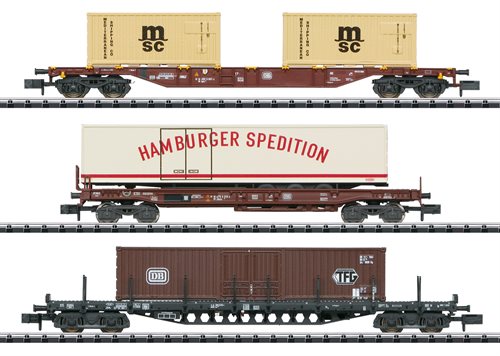 Minitrix 18702 Güterwagen-Set "Containerverkehr" NYHED 2022