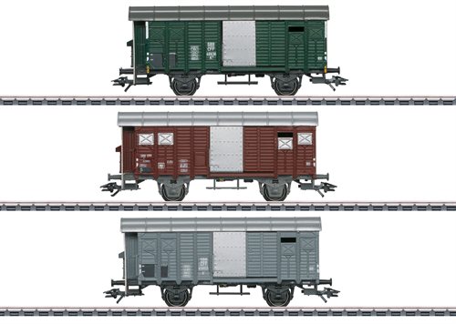 Märklin 46568 Godsvognssæt med tre lukkede godsvogne K3, ep III