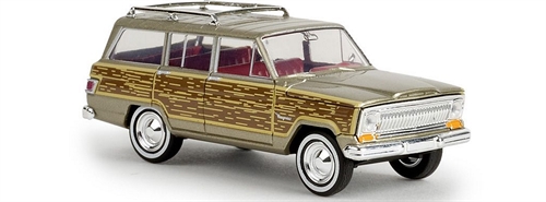 Brekina 19856 Jeep Wagoneer - guld og trælook, H0