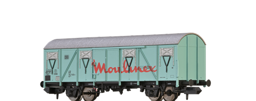 Brawa 67817 Lukket Godsvogn Gos 245 „Moulinex”, DB,  Litranummer: 21 80 154 7 021-2, ep IV, Spor N
