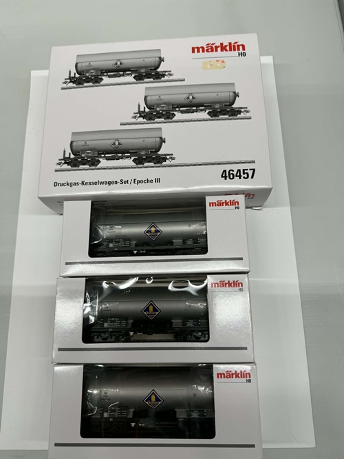 Märklin 46457 3-delt Kosangas tankvognsæt, DSB (BRUGT)