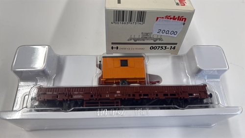   Märklin 00753-14 Kæpskinnevogn med skurvogn (BRUGT)