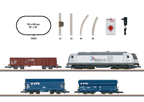 Märklin 81875 Startpakke "moderne godstransport" med diesel lokomotivserie 285 KOMMENDE NYHED 2026