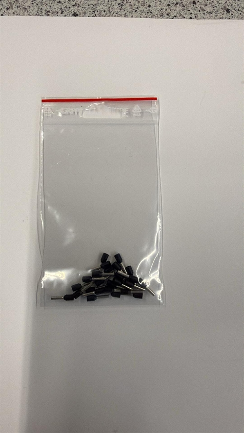 SMT8401 terminalrør, Sorte, 1,5mm2, 25 stk