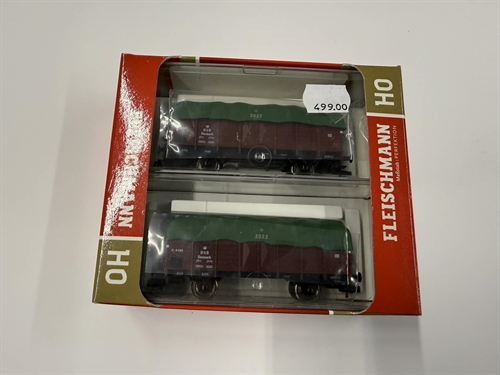 Fleischmann 521605 dobbelt pressenningsvognsæt (BRUGT)