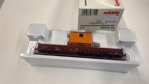   Märklin 00753-15 Kæpskinnevogn med skurvogn (BRUGT)