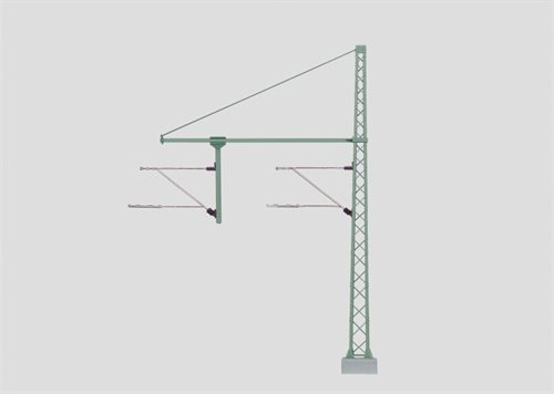 Märklin 74106 Tårnmast med ekstra arm, der begge er isolerede, Højde 150 mm, H0