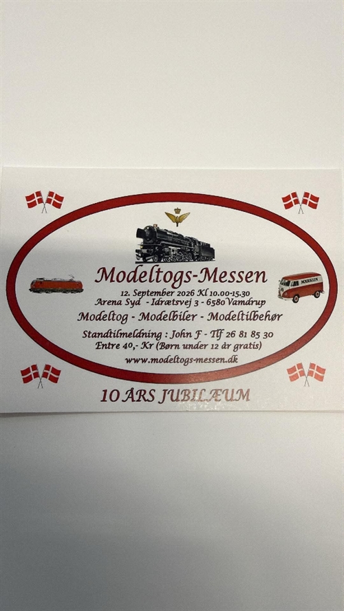 Modeltogs-messen Arena Syd, Vamdrup d. 12-9 2025 kl 10-15.30