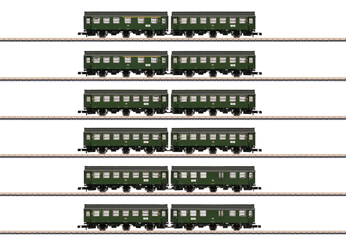 Märklin 87061 Sæt med 6 par konverteringsvogne i displayet, SPOR Z, KOMMENDE NYHED 2024