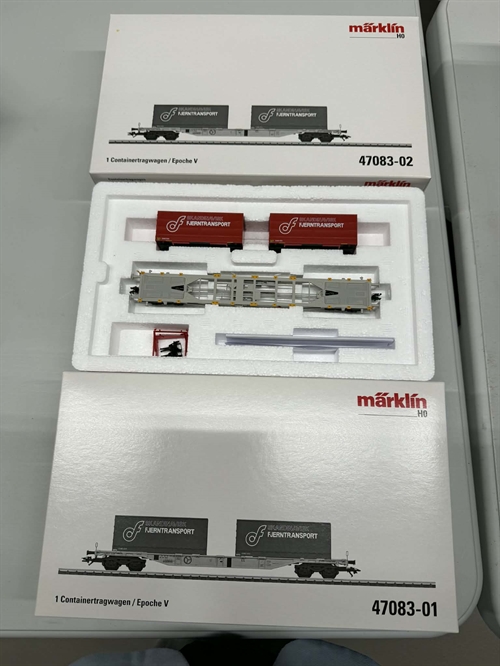 Märklin 47083 2-delt vognsæt med fire containere, DSB (BRUGT)