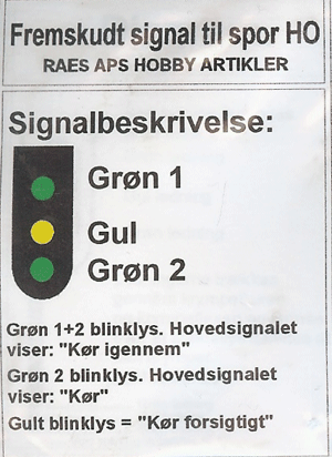 Modeltog H004 Dansk Fremskudt signal grøn/gul/grøn byggesæt
