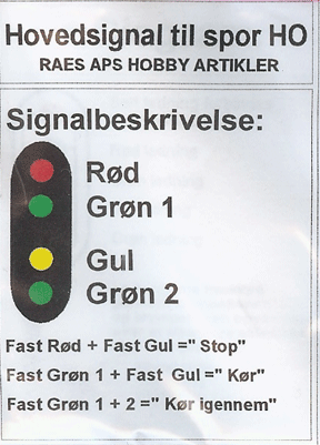 Modeltog H006 Dansk Hovedsignal rød/grøn/gul/grøn byggesæt