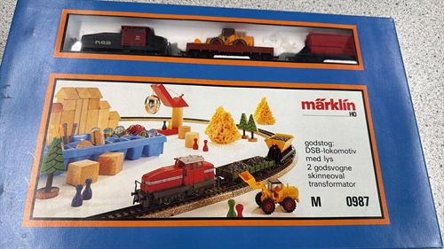 Mäarklin 0987 Startsæt med DSB godstog, M-skinneoval og trafo (BRUGT)