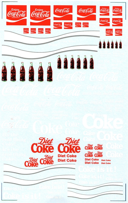 DMC Decals SP-046 Coca Cola/Coke 1/24 - 1/32 - 1/43