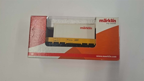 Märklin 4471 Lavt sidevogns-køretøj Epoke IV-V Med container (BRUGT)