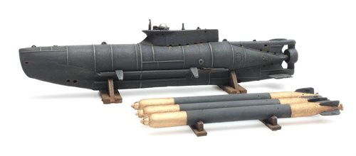 Artitec 387.12 OLille U-båd Seehund + Torpedoer, H0