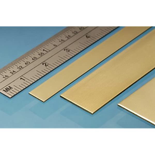 Albion Alloys BS1M Messing strips, 6 x 0,4 mm, længde 305 mm, 5 stk pr. pakke