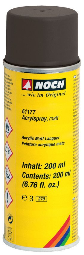 Noch 61177 Acryl spraymaling, mat sort, 200 ml